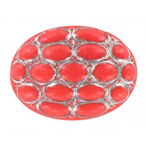 Cabochon oval corail 40x30 mm