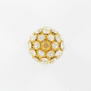 Ball bead with strass, gilded crystal 25 mm