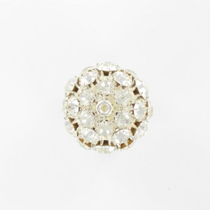 Ball bead with strass, silvered crystal 25 mm