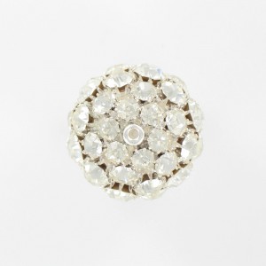 Ball bead with strass, silvered crystal 30 mm