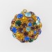 Ball with strass and one ring, gilded multicoloured 35 mm