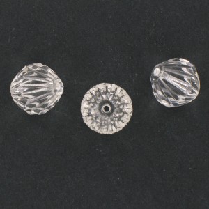 Striped bicone with cut facets, crystal 15x15 mm