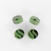 Flattened bead wave pattern and off-center hole, green black 12 mm