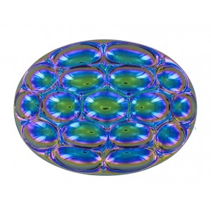 Oval jet AB cabochon 40x30 mm