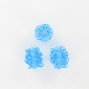 Bead with flounces, aquamarine 14x12 mm