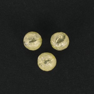 Perle avec effet craquelé, jaune 12 mm