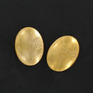 Oval gilded bead, 25x18 mm