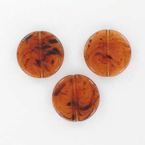 Flat round bead, tortoiseshell 20 mm