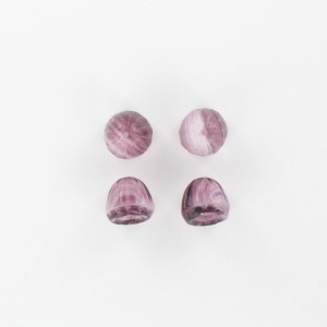 Perle conique côtelée, veinée violet 9x8 mm