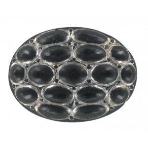 Cabochon oval noir 40x30 mm