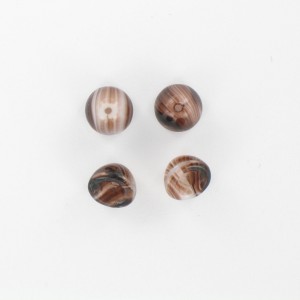 Smooth conical bead, veined brown 7x10 mm