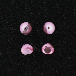 Smooth conical bead, veined pink 7x10 mm