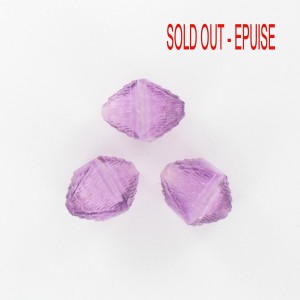 Double cone bead, purple 16x12 mm