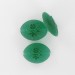 Oval matt bead with engraved flowers, emerald 21x17 mm