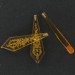 Pendant plat facetté, trou borgne, topaze 40x12 mm
