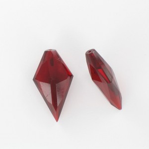 Faceted pendant, blind hole, ruby 30x17 mm