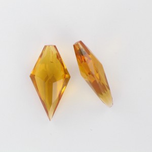 Faceted pendant, blind hole, topaz 30x17 mm