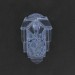 Pendant with embossed art deco pattern, light blue 40x26 mm