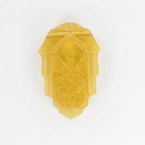 Pendant with embossed art deco pattern, topaz 40x26 mm