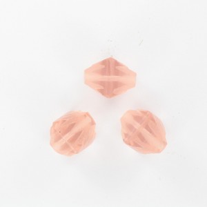 Perle bicône, rose mat 15x12 mm