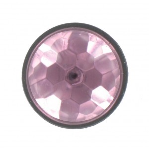 Round amethyst cabochon with facets, 20 mm