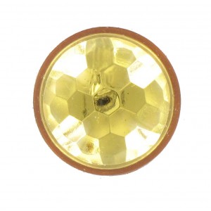 Round topaz cabochon with facets, 20 mm