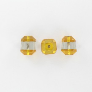 Bead with cut facets, topaze and crystal 12x10 mm