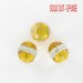 Faceted bead 2 colors, topaz and crystal 14x15 mm