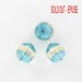 Faceted bead 2 colors, aquamarine and crystal 14x15 mm