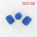 Cylinder bead with embossed patterns, lapis 14x11 mm