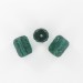 Cylinder bead with embossed patterns, emerald 14x11 mm