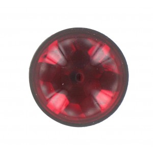 Round ruby cabochon with facets, 20 mm