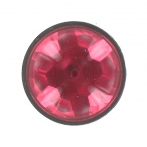 Round fuchsia cabochon with facets, 20 mm