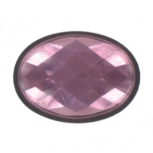 Oval amethyst cabochon with facets 25x18 mm