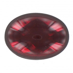 Oval ruby cabochon with facets 25x18 mm