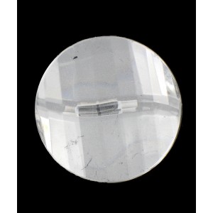 Cabochon with facets, crystal, 30 mm