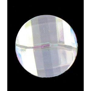 Cabochon with facets, crystal AB, 30 mm