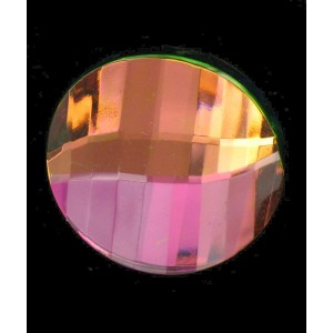 Cabochon with facets, vitrail medium, 30 mm