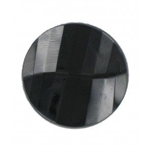 Cabochon with facets, jet, 30 mm