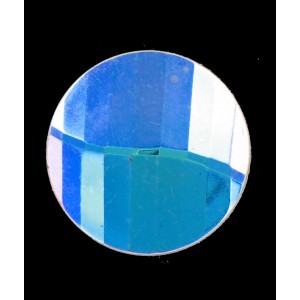 Cabochon with facets, jet AB, 30 mm