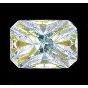 Octogone crystal AB 25x18 mm