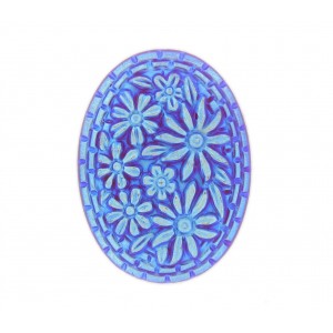 Oval ruby AB cabochon 30x22 mm