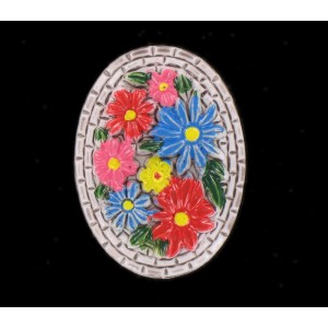 Oval white cabochon 30x22 mm