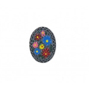 Oval black cabochon 18x13 mm