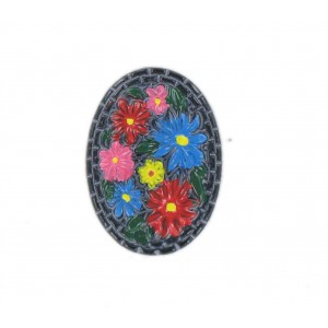 Oval black cabochon 25x18 mm