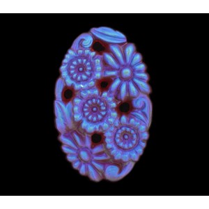 Cabochon oval rubis AB 32x20 mm