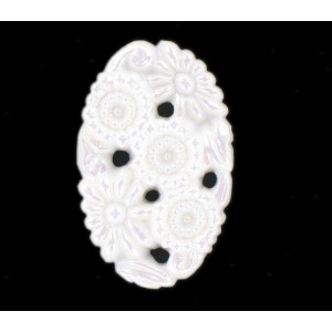 Oval white AB cabochon 32x20 mm
