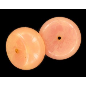 rondelle ambre rosé 22x12 mm