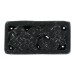 Rectangle ajouré décor floral noir 41x21 mm