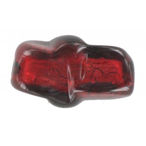 Twisted olive ruby with silver 34x20 mm